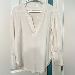 LOFT Cream V-Neck Blouse